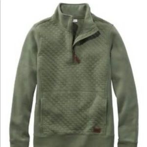 L.L. Bean Quilted Quarter Zip, green h…
